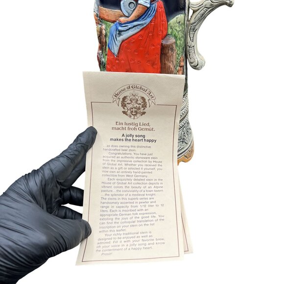 House Of Global Art West Germany Musical Traditional Handcrafted 16" Stein 3D - Picture 2 of 16